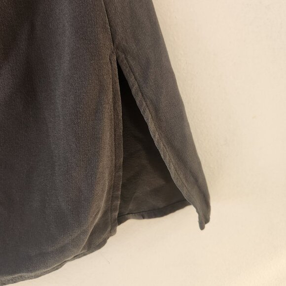 Eileen Fisher 100% Silk Grey Short Sleeve Blouse Top Shirt Women's S - Picture 6 of 8